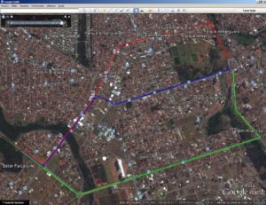 Imagem de satélite - obra linha de transmissão