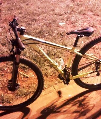 Bicicleta furtada foi recuperada. (Foto: Divulgação PM-GO) bicicleta roubada