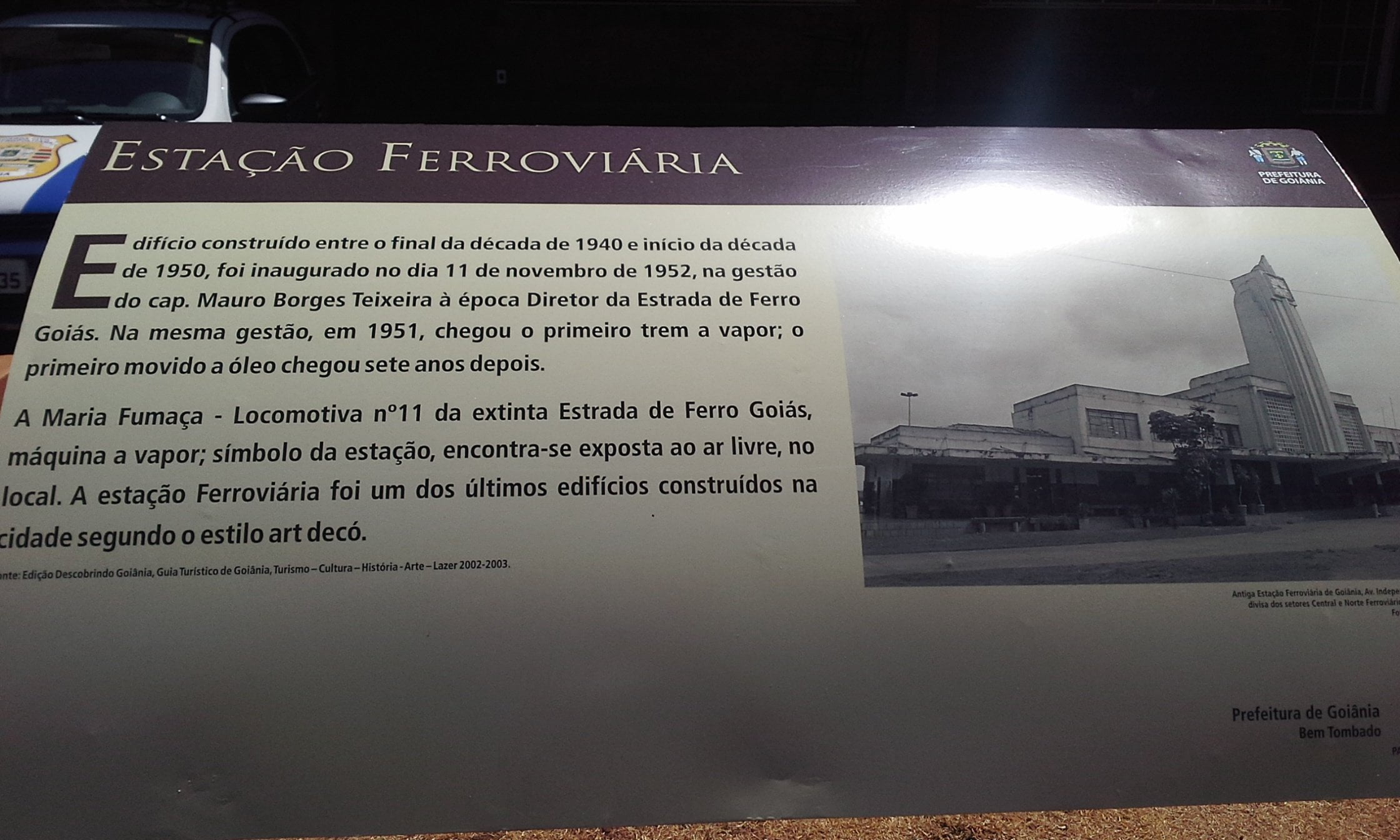 Placa estacao ferroviaria