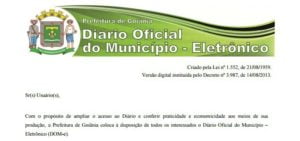 Di&aacute;rio Oficial de Goi&acirc;nia