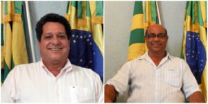 O prefeito de Iaciara, Aguinaldo Gomes Ramos, e secret&aacute;rio Municipal de Sa&uacute;de, Gilson Fernandes de Souza