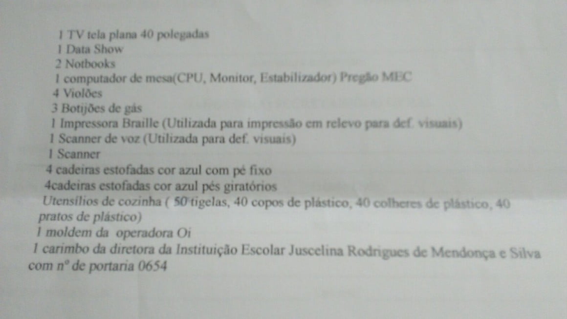 lista pedido estudantes