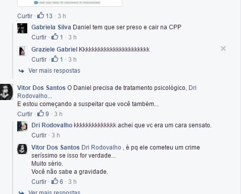 Reprodução Facebook print daniel 1