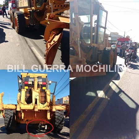 trator esmaga pernas de motociclista