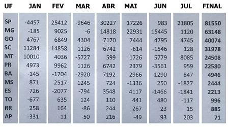 caged janeiro a julho