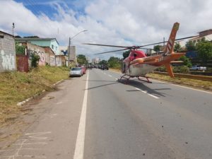 helicoptero dos bombeiros pousou na marginal