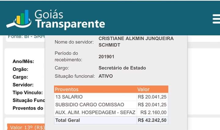 salario secretaria sefaz go