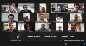 Imagem de empresários em reunião com o governador Ronaldo Caiado, via videoconferência, intermediada por Wilder Morais