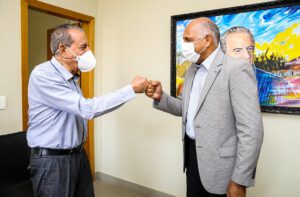 Iris Rezende e Rogério Cruz em encontro em janeiro de 2021