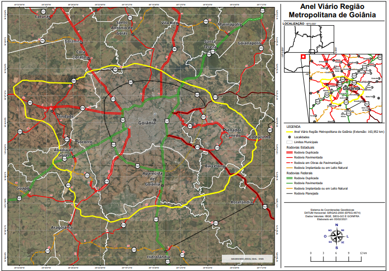 Novo traçado do Anel Viário