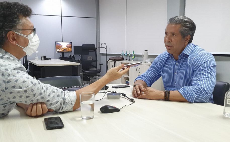 Secretário de Finanças Geraldo Lourenço em entrevista a Altair Tavares do Diário de Goiás (foto Diário de Goiás)