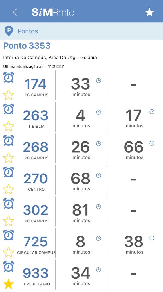 tempo dos ônibus aplicativo simRMTC