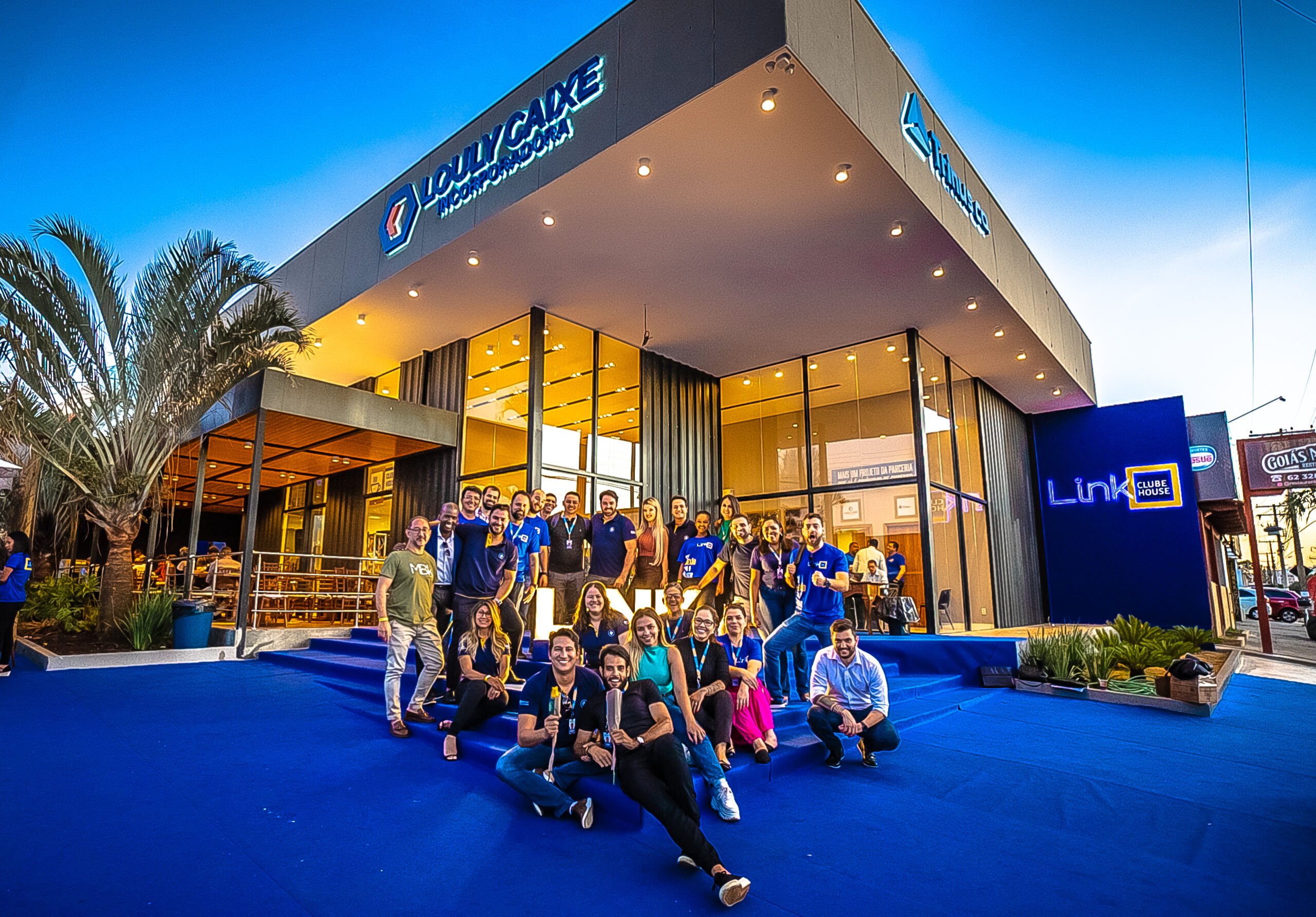 Equipe da Louly Caixe, no lançamento do Link Club House (Foto Brave Films).