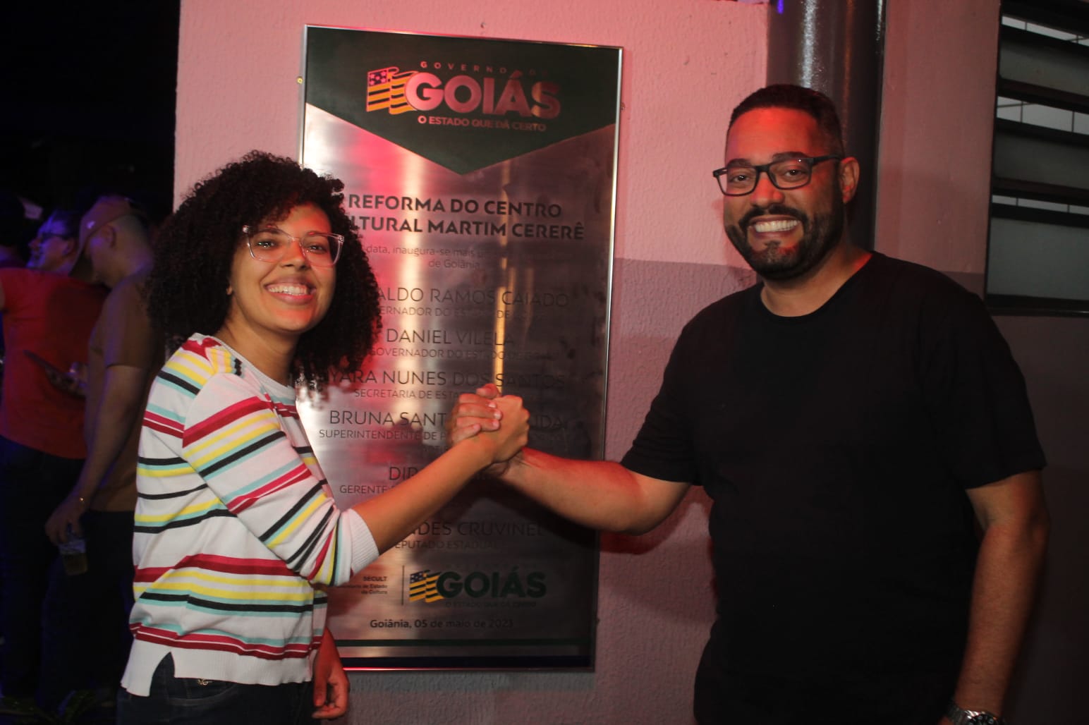 Yara Nunes e Virmondes Cruvinel, durante a reinauguração do Martim Cererê (Foto Leo Iran).