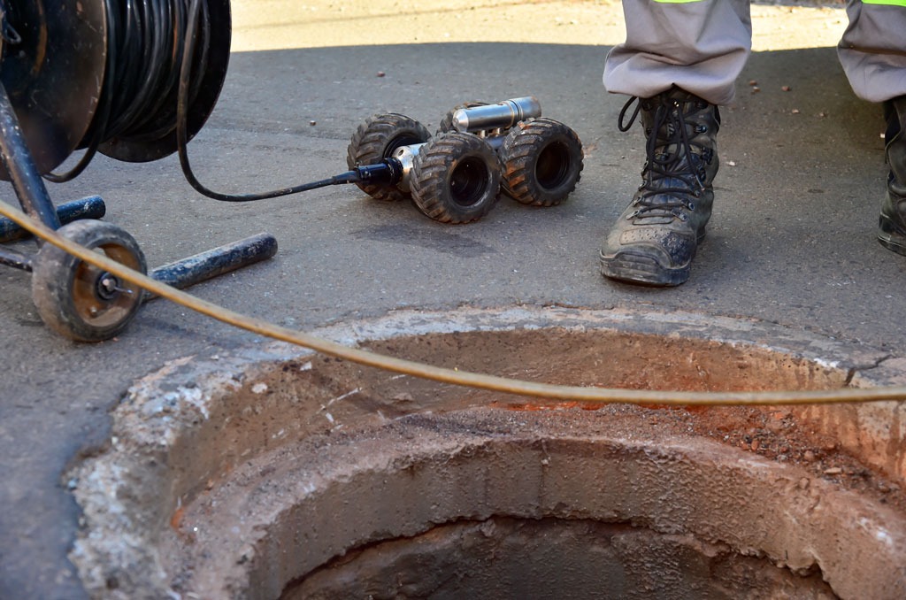robô usado para desentupir galerias pluviais em Aparecida. Foto: Divulgação