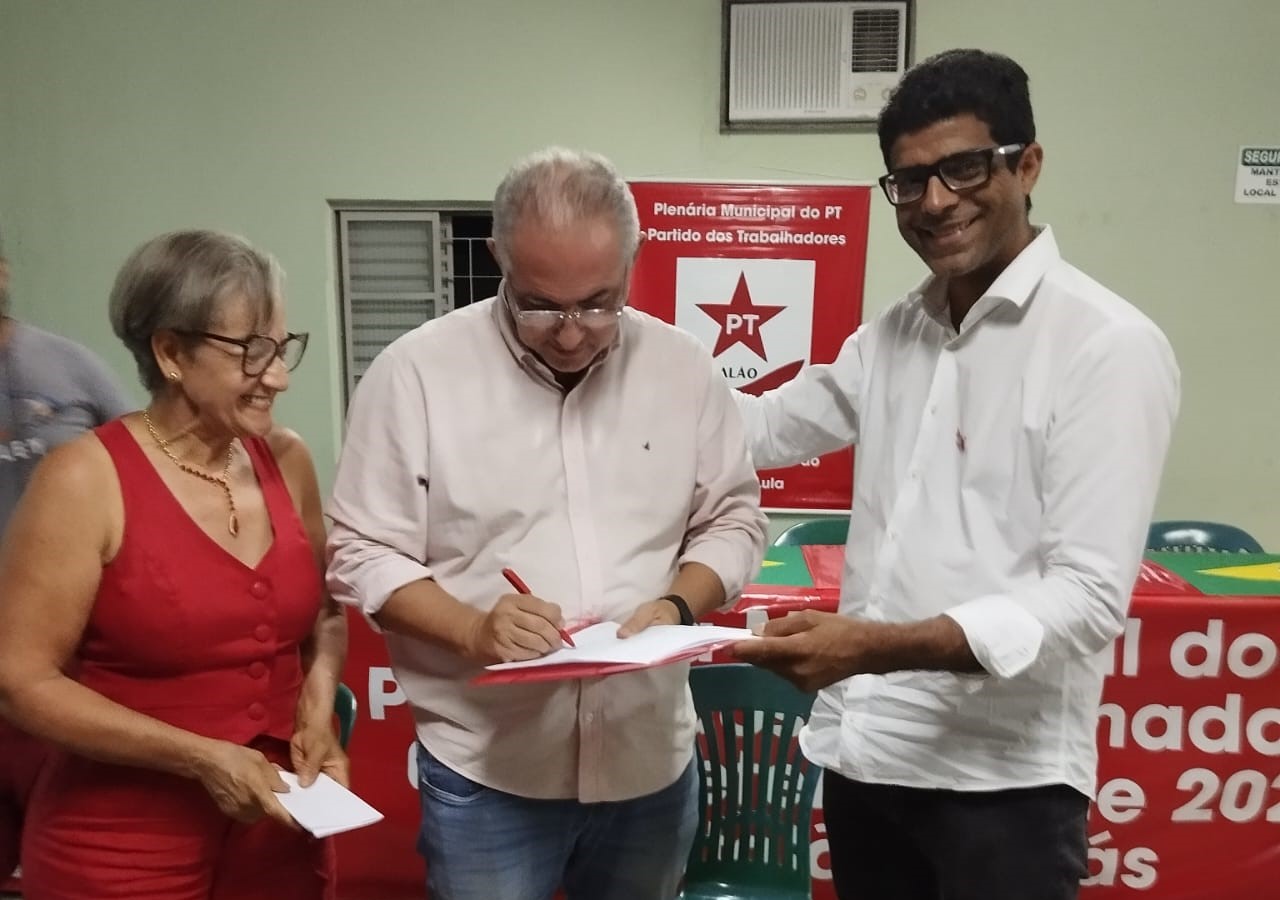 Júlio Paschoal se filia ao PT como pré-candidato a prefeito de Catalão. Foto: Reprodução