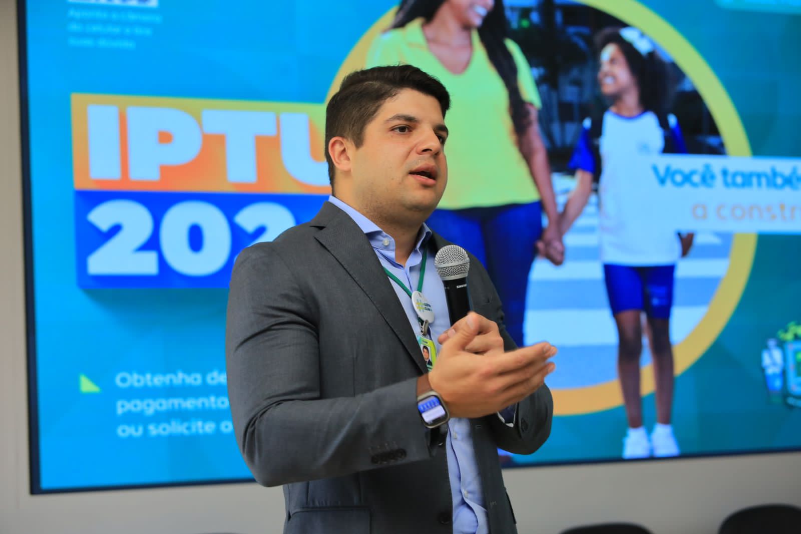 O secretário da Sefin, Vinícius Henrique Alves, apresentou novidades do IPTU 2024. Foto: Jackson Rodrigues