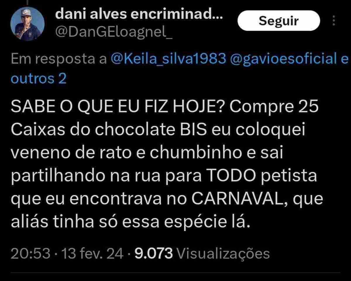 twitter internauta chocolate envenenado a petistas