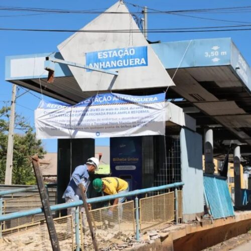 obras nas estações do eixo anhanguera. Foto: Edinan Ferreira