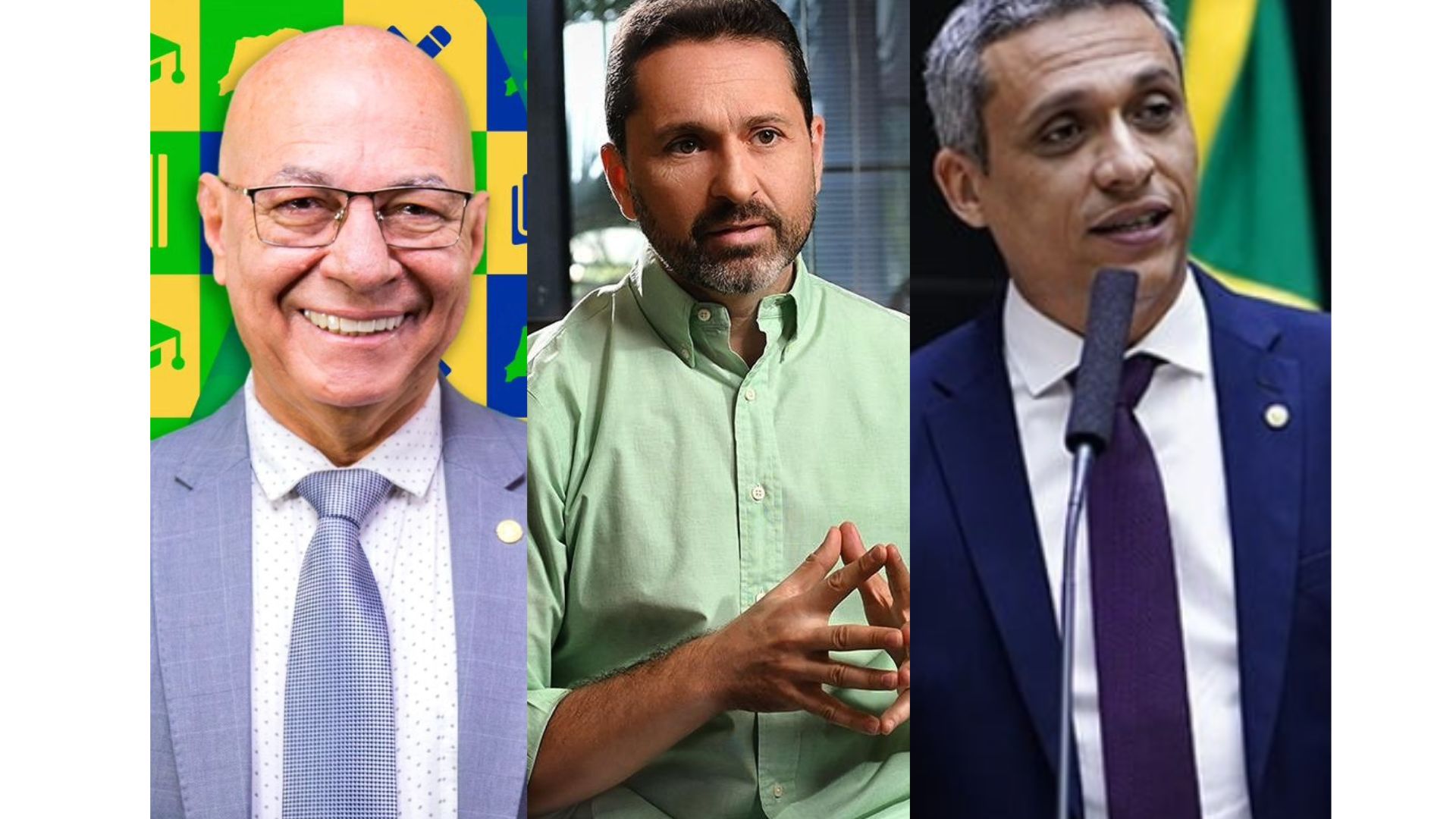 Alcides, Leandro Vilela e Gayer. Foto: Montagem/DG