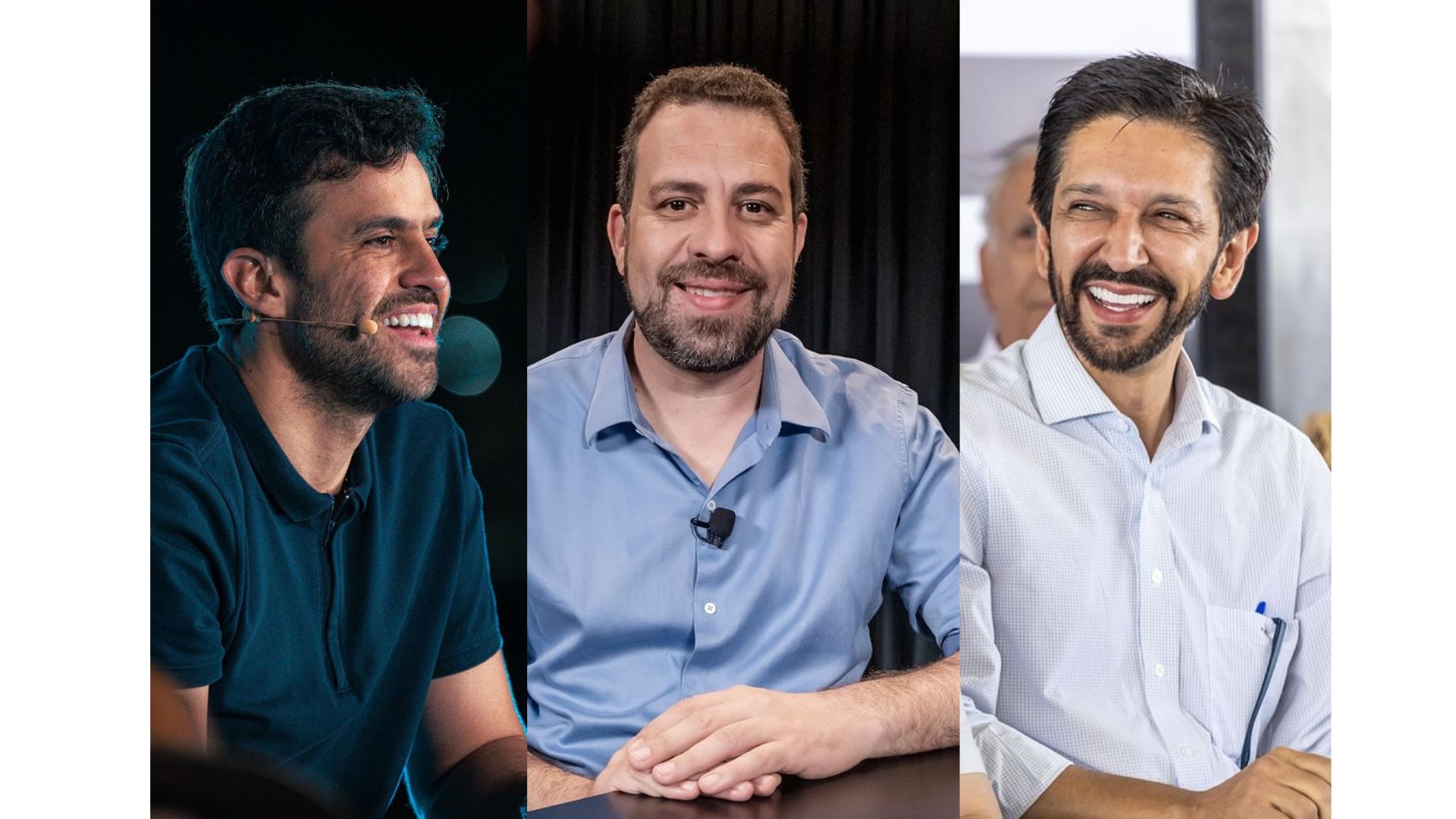 Guilherme Boulos, Pablo Marçal e Ricardo Nunes. Foto: Reprodução/Montagem DG