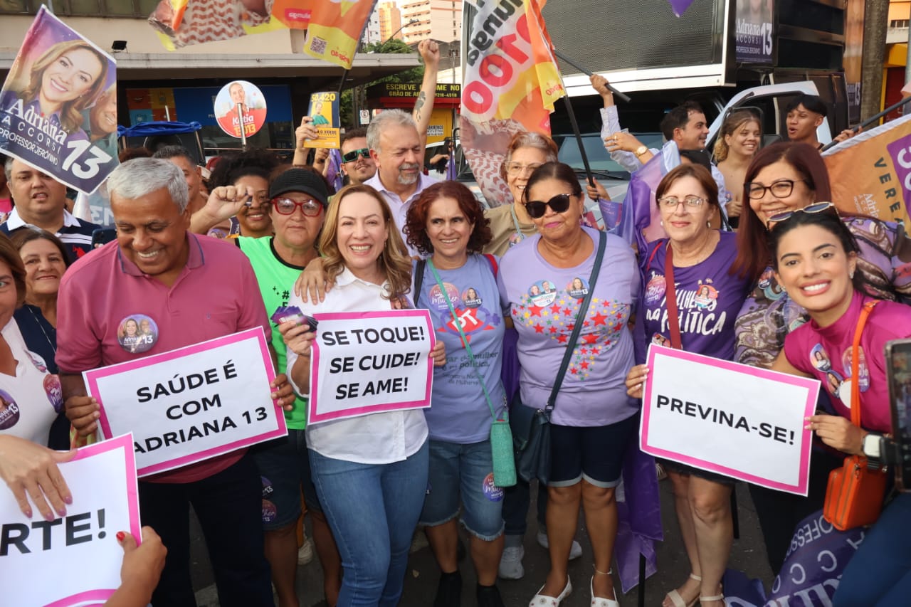 Adriana Accorsi faz campanha no centro de goiania. Foto: divulgação