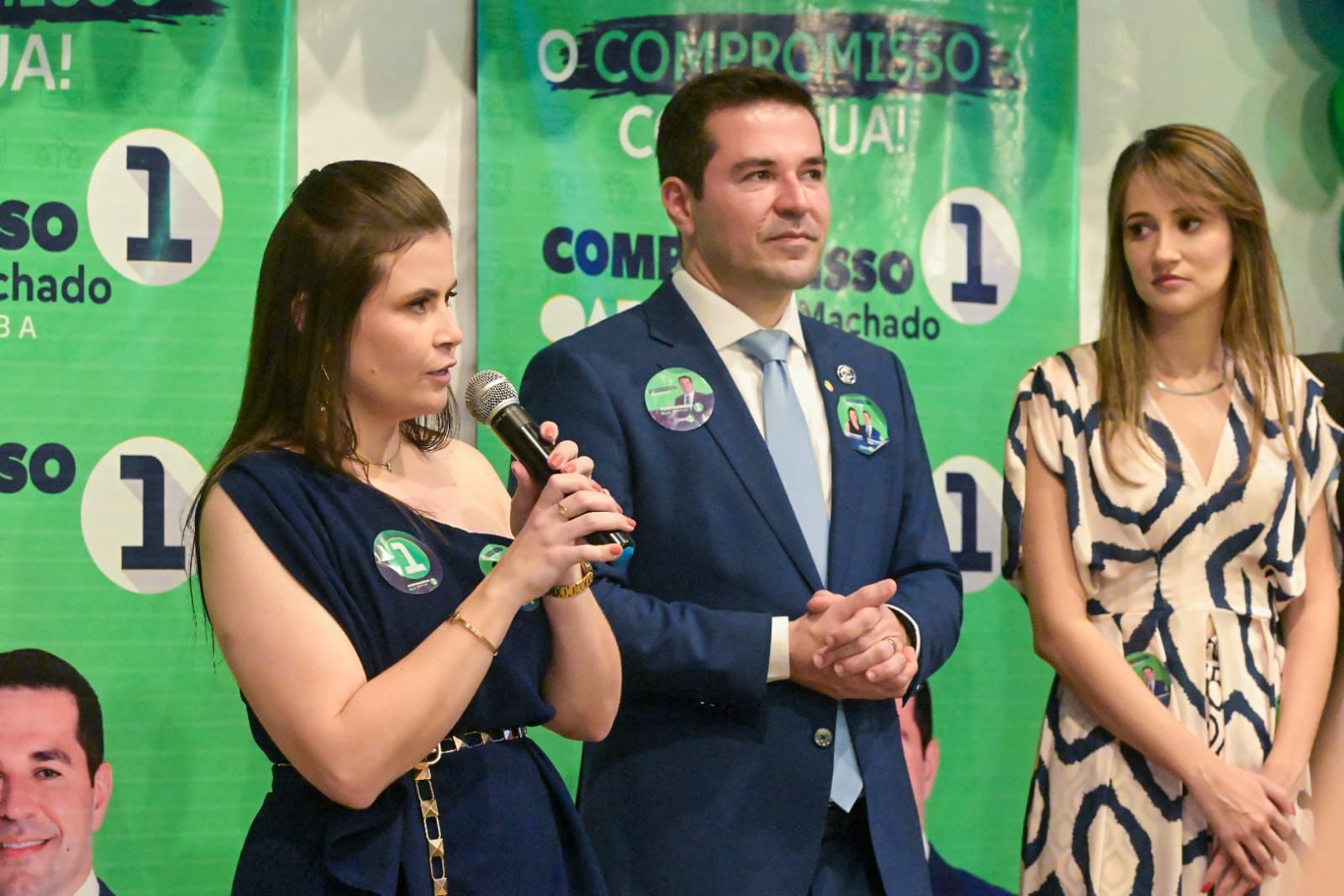 Denise Machado lança chapa em Piracanjuba com presença do presidente da OAB-GO, Rafael Lara. Foto: Larissa Melo