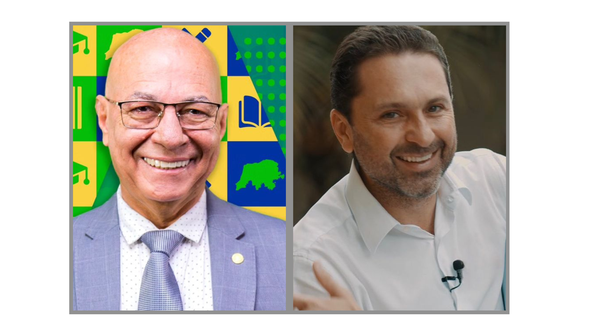 Professor Alcides e Leandro Vilela. Foto: Reprodução/Montagem