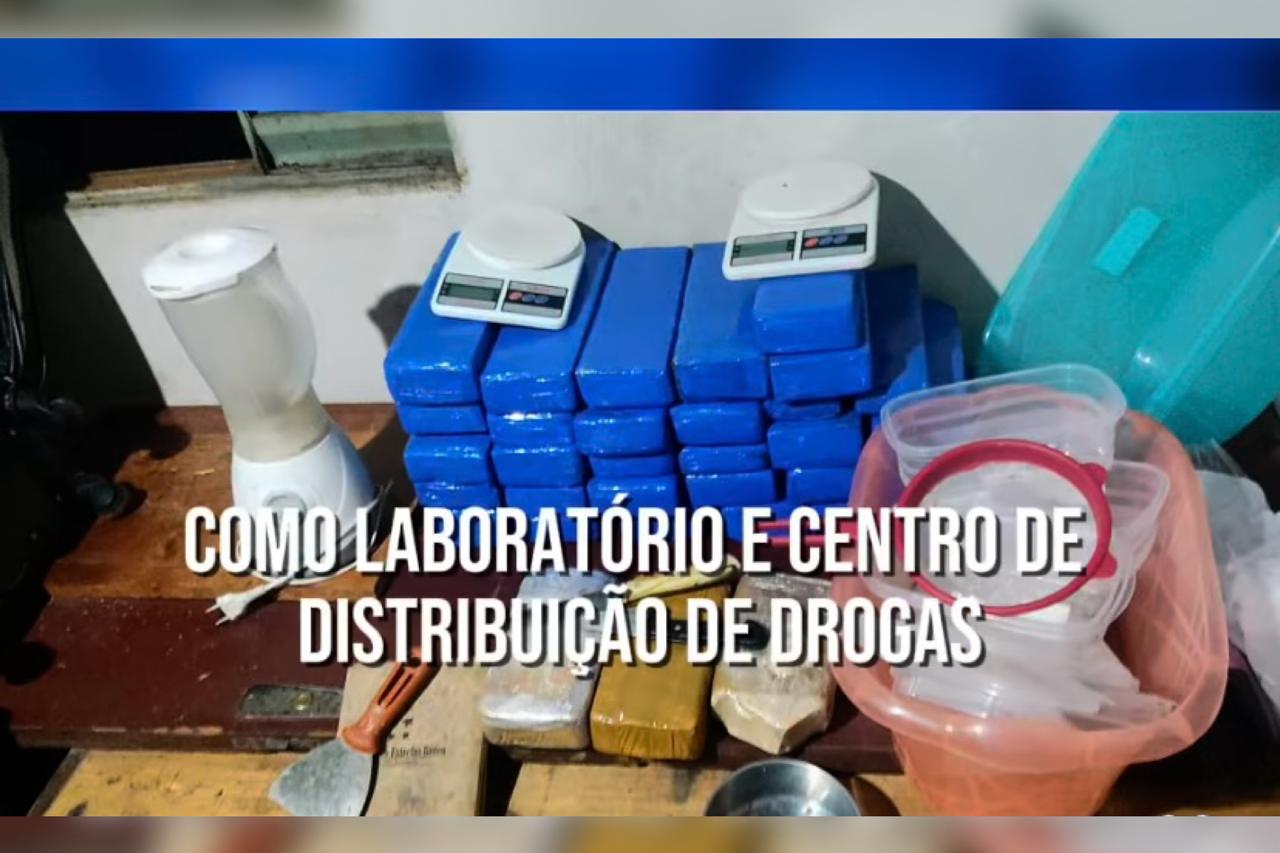 PMGO prende idoso e apreende apetrechos usados na fabricação de drogas. Foto: PMGO