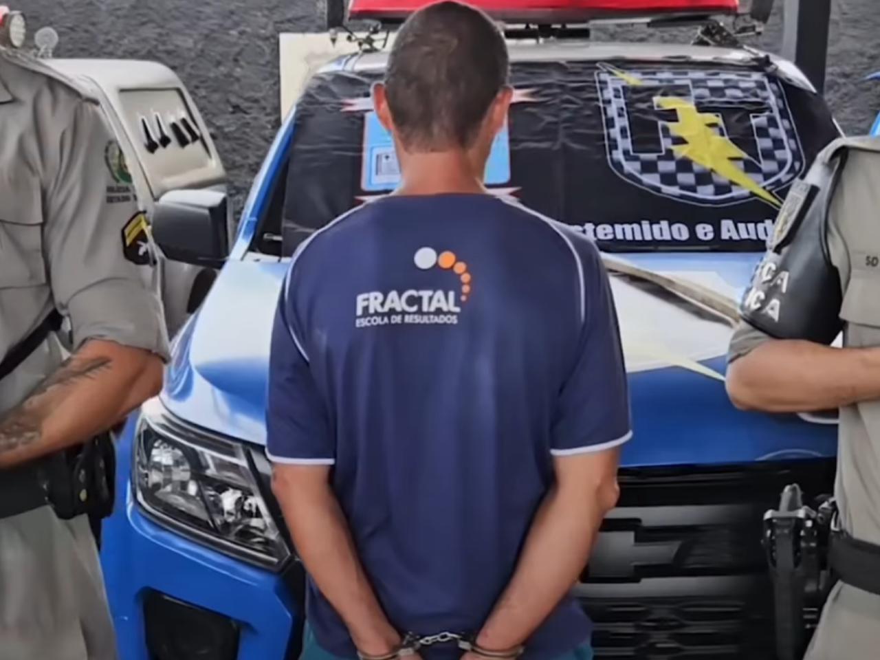 homem preso por tentativa de feminicidio no jardim nova esperança. Foto: PMGO