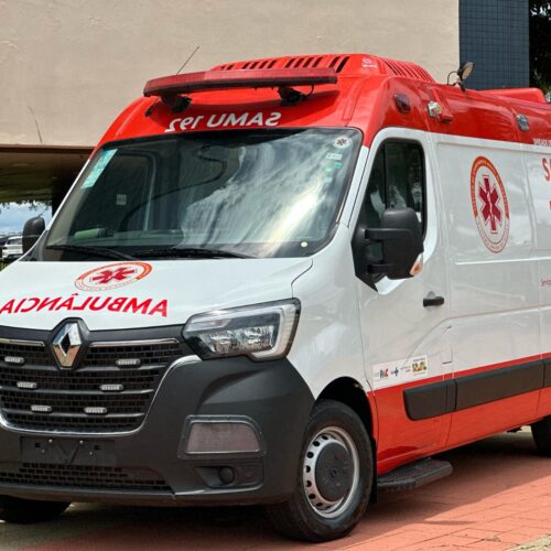 Nova ambulância do SAMU Goiânia enviada pelo Ministério da Saúde. Foto: SMS