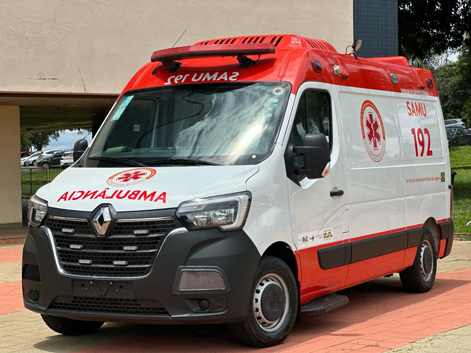 Nova ambulância do SAMU Goiânia enviada pelo Ministério da Saúde. Foto: SMS