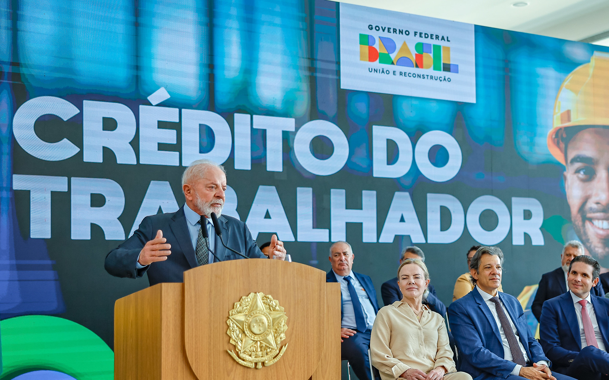 Presidente Luiz Inácio Lula da Silva durante cerimônia de lançamento do Programa “Crédito do Trabalhador”. Foto: Ricardo Stuckert/PR