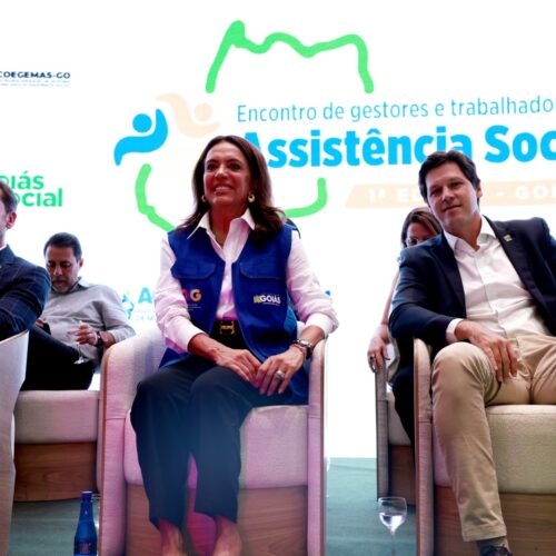Gracinha Caiado e Daniel Vilela no 1º Encontro de Gestores e Trabalhadores de Assistência Social de Goiás. Foto: Jota Eurípedes