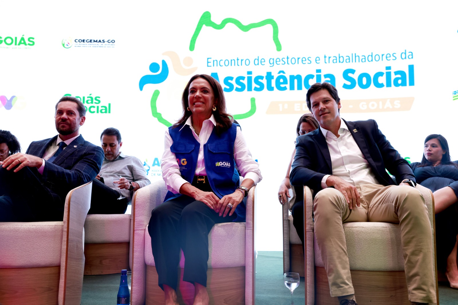 Gracinha Caiado e Daniel Vilela no 1º Encontro de Gestores e Trabalhadores de Assistência Social de Goiás. Foto: Jota Eurípedes