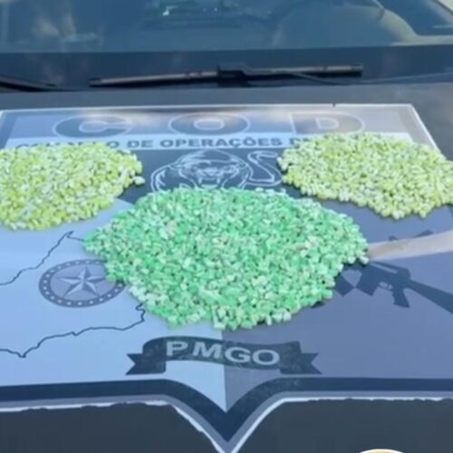 Ação integrada da PMGO apreende 3 mil comprimidos de ecstasy em Aparecida.foto: PMGO