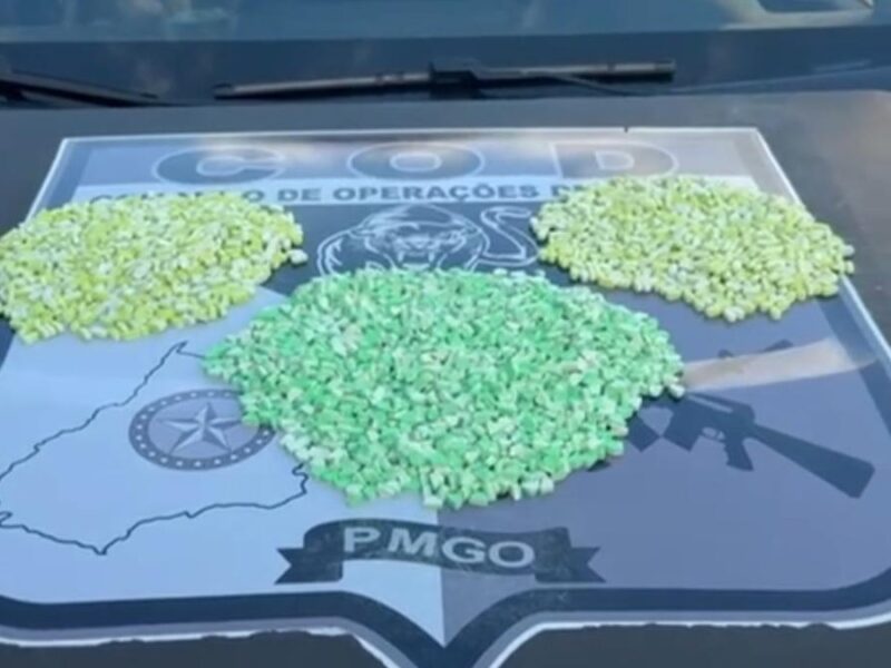 Ação integrada da PMGO apreende 3 mil comprimidos de ecstasy em Aparecida.foto: PMGO