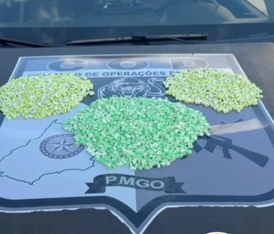Ação integrada da PMGO apreende 3 mil comprimidos de ecstasy em Aparecida.foto: PMGO