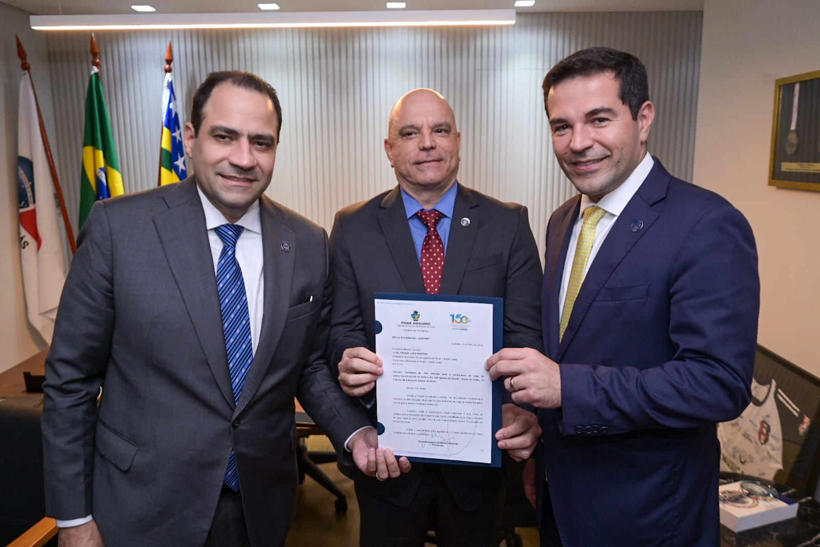 TJGO entrega oficio solicitando a lista sextupla para vaga de desembargador do quinto constitucional_oab-go