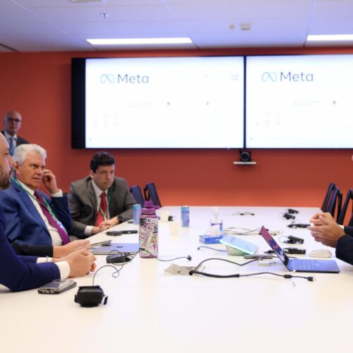 Caiado se reúne com diretores da Meta para parcerias. Foto: Junior Guimaraes