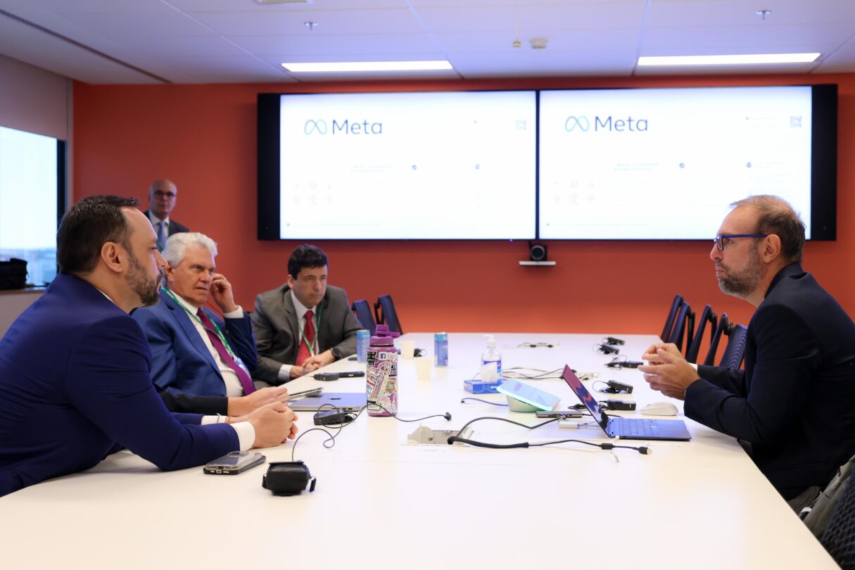 Caiado se reúne com diretores da Meta para parcerias. Foto: Junior Guimaraes