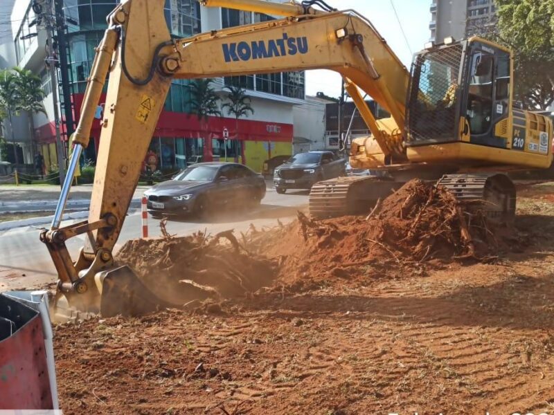 Obras na Rua 135 setor Marista. Foto: Seinfra