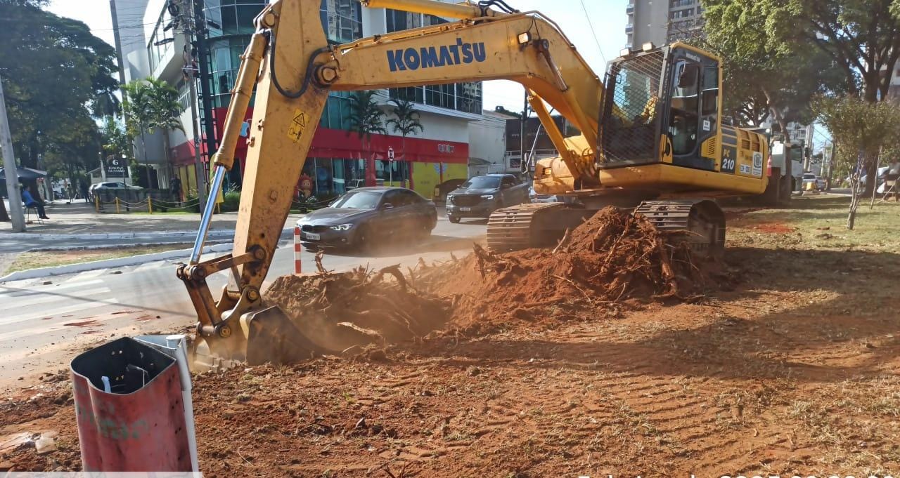 Obras na Rua 135 setor Marista. Foto: Seinfra