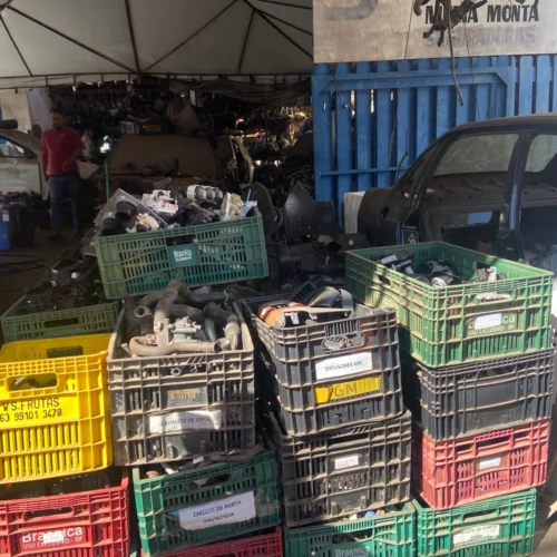 peças automotivas apreendidas pelo Detran-go