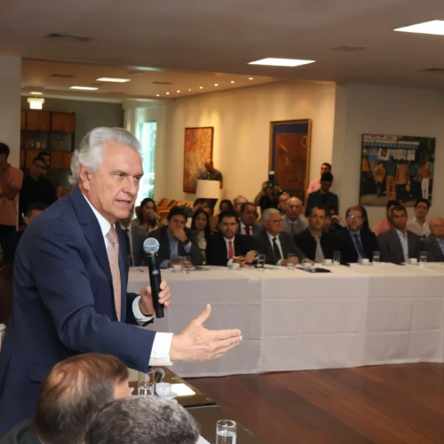 Caiado em reuniao com empresarios_Leo Iran