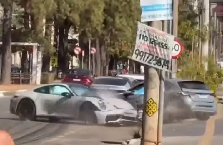 Motorista de Porsche perde o controle e causa acidente na Ricardo Paranhos, em Goiânia