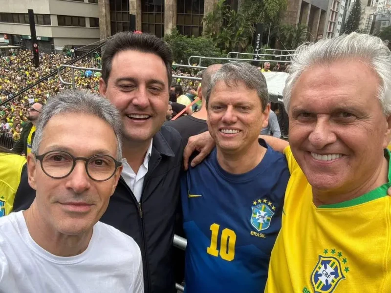 Governadores Zema, Tatinho, Tarcísio e Caiado já defenderam perdão a Bolsonaro e estão no páreo Foto reprodução redes sociais