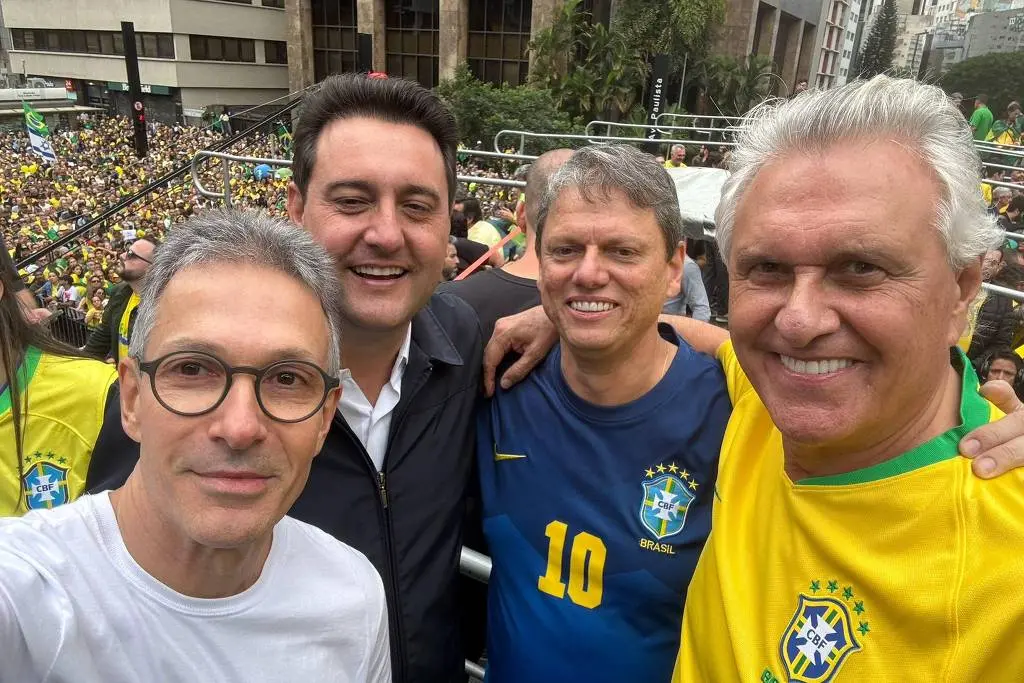 Governadores Zema, Tatinho, Tarcísio e Caiado já defenderam perdão a Bolsonaro e estão no páreo Foto reprodução redes sociais