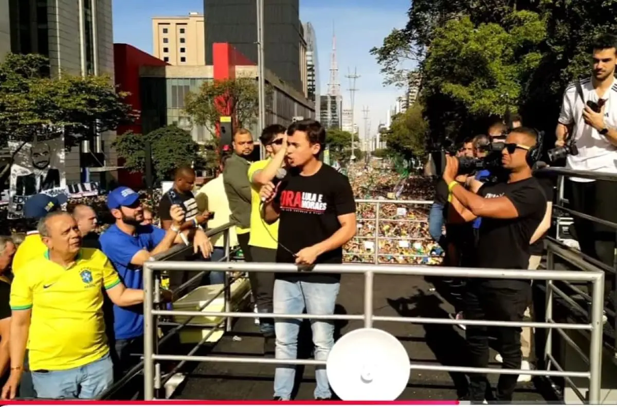 Deputado de Minas Nikolas Ferreira foi até a Paulista Foto reprodução de vídeo