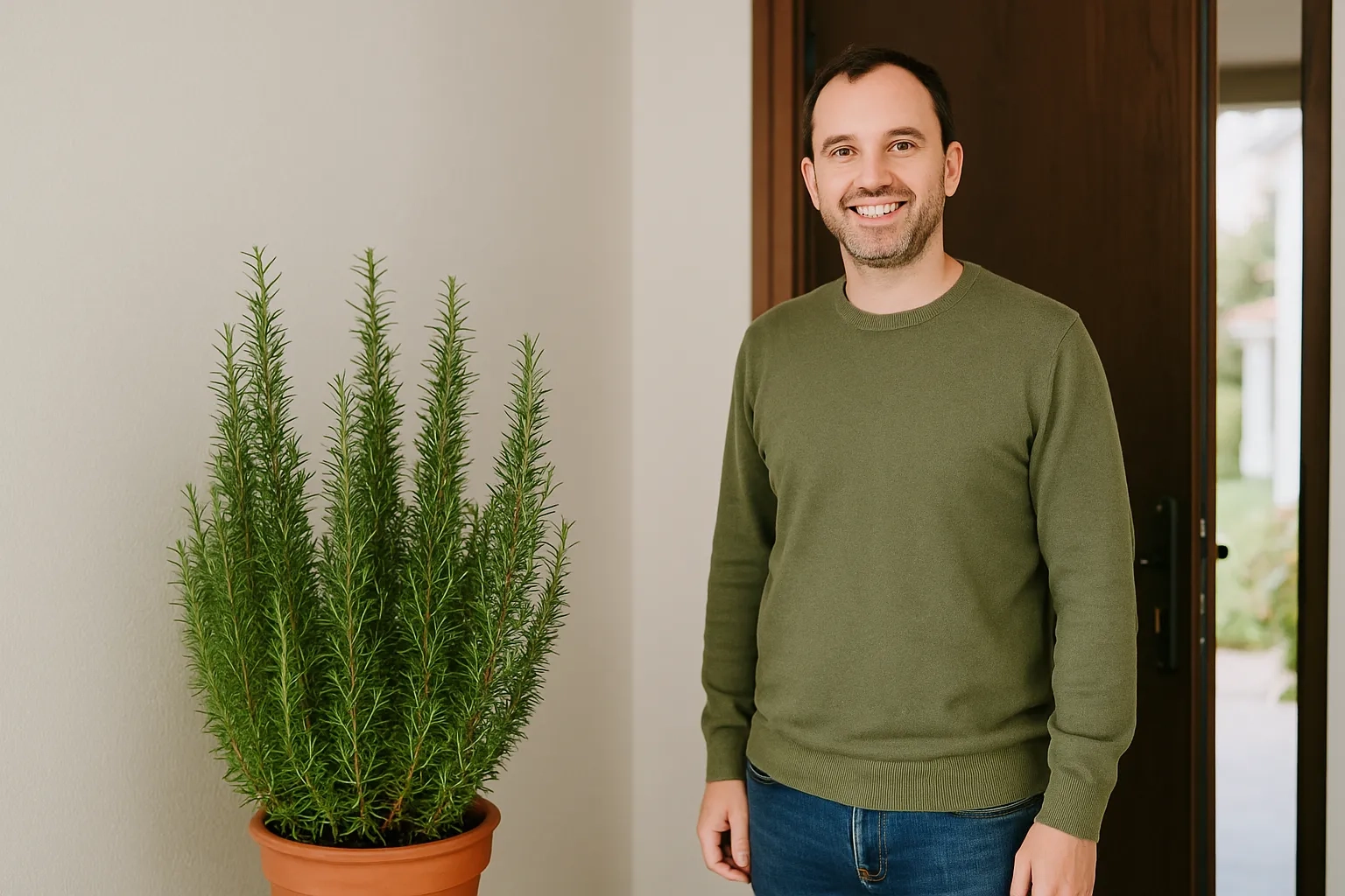 Alecrim no hall de entrada energia de limpeza e proteção, segundo o Feng Shui